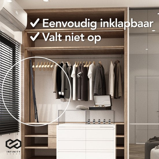 Infinity Goods Stevige Huishoudtrap 4 Treden - Keukentrap Inklapbaar - Anti-Slip - Trap Ladder - Opvouwbaar - Metaal - Zwart