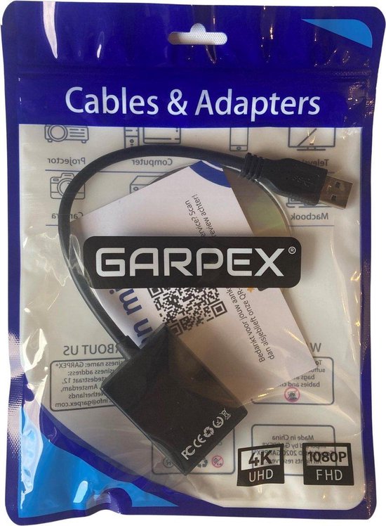 Garpex® USB naar HDMI Adapter - USB naar HDMI Converter - USB A naar HDMI - USB 3.0 naar HDMI