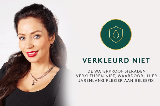 Laura Ferini Stella Ketting – Zilverkleurige Schakelketting met Ster – 18K Witgoud Verguld – Dames Sieraad