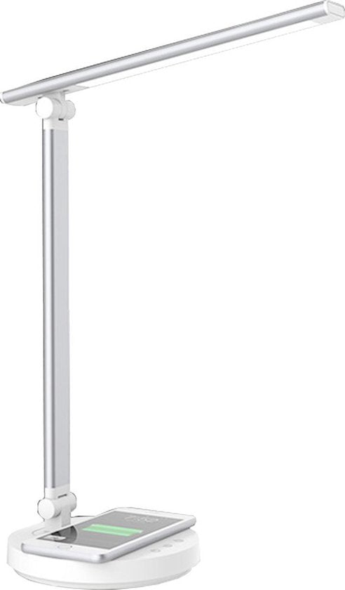 Fuegobird LED Bureaulamp – Bedrade – Draadloos Opladen Voor Telefoon – Dimbaar – Opvouwbaar – Smart Touch