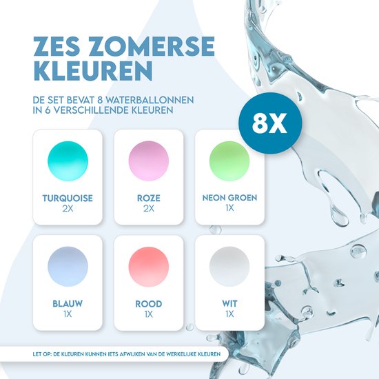Travelly® Herbruikbare Waterballonnen – Waterspeelgoed – Magnetisch en Zelfsluitend – Siliconen – Multicolor – Set 8 Stuks