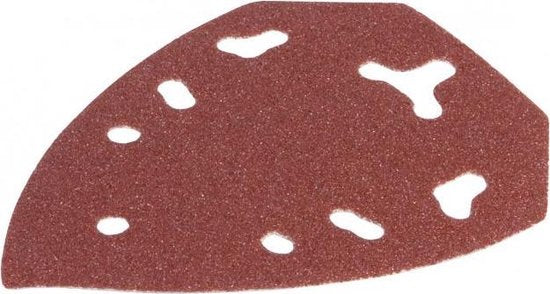 FERM - PSA1008 - Schuurpapier - P120 - 5 stuks - Met - Klittenbandrug - Stofgaten - 5 hoekig - Afmetingen: - 140x100x50mm - Universeel - Zeer geschikt voor - PSM1013 - Handpalmschuurmachine