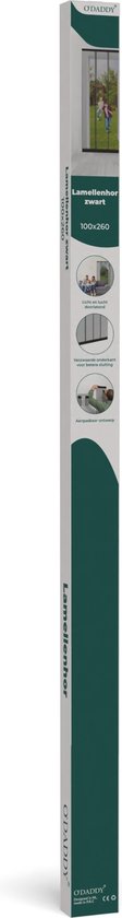 O'DADDY® Vliegengordijn Lamellenhor - 100x260 cm - Deurgordijn - Hordeur - Aanpasbaar Ontwerp - Glasvezel - Deurhor Zwart