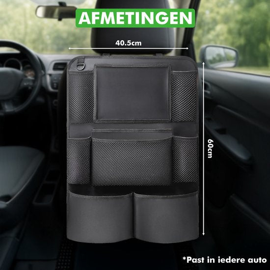 Travelhawk Auto Organizer - Autostoel Organizer voor Kinderen - Met iPadhouder - Zwart