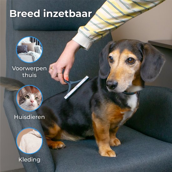 Nuvance - Haarverwijderaar voor Huisdieren - Kattenhaar Verwijderaar - Hondenhaar Verwijderaar - Pluizenverwijderaar - Blauw
