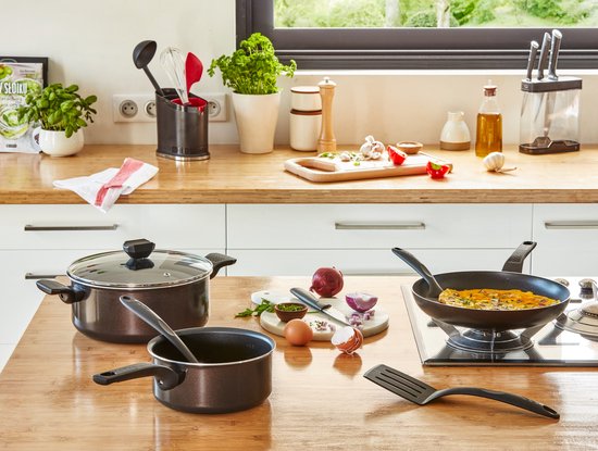 Tefal Easy Cook & Clean - Koekenpannenset - Ø24 en Ø28 cm - Niet Geschikt voor Inductie - Anti-aanbaklaag - Aluminium - Zwart
