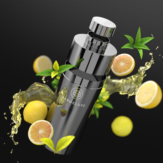 BarDeluxe® Cocktail Set - 12-Delig - Cocktailshaker 750 ml - Roestvrij Staal - Inclusief Luxe Geschenkdoos - Opbergtasje & Receptenboek - Zwart