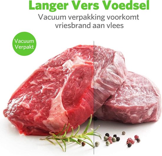 BestHome – Vacumeermachine – Inclusief 15 Vacumeerzakken – Voorzien Van 4 Standen En LED Bedieningspaneel En BPA-Vrij Design – Voor Voedselbewaring En Sous-Vide – Zwart Kunststof