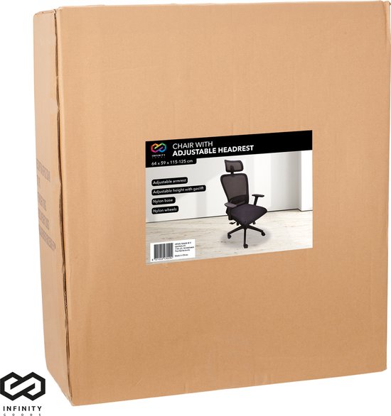 Infinity Goods Ergonomische Bureaustoel - Bureaustoelen Voor Volwassenen - Volledig Verstelbaar - Office Kantoor Chair - Zwart