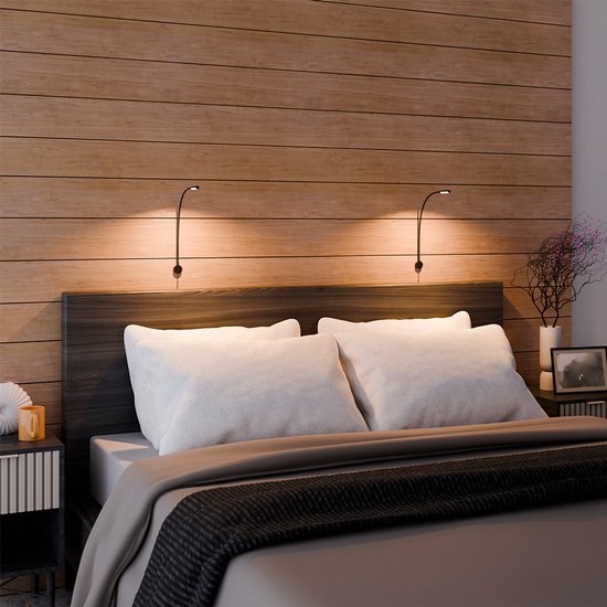 Nolt Leeslamp voor in Bed - Nachtlampje Dimbaar - 2 Bedlampjes - Bedlamp Slaapkamer - Leeslampjes Hoofdbord - Leeslampje Volwassenen