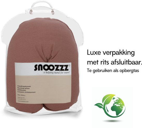 Snoozzz Voedingskussen Small met Fiber vulling en afneembare hoes - Chestnut - 120 cm