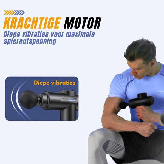 Squago Massage Gun professioneel - 32 standen - 10 opzetstukken - Compact massage Apparaat - Massage Pistool - Massagegun