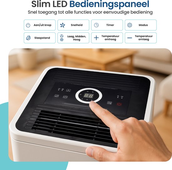 Gologi Luchtontvochtiger met App - Ontvochtigt Tot 20L Per Dag - Was-droog functie - Voor in huis - Geschikt Voor Kelder, Slaapkamer, Badkamer en Woonkamer - Dehumidifier - Vochtvreter Tegen Schimmel - Wit