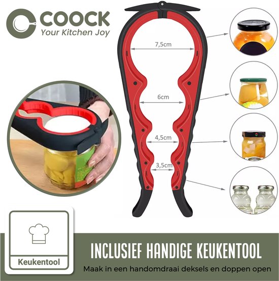 COOCK Siliconen Keukengerei Set met Houder XL - Kookgerei Set 26 delig - BPA-Vrij & Plastic Vrij - Ophangbaar - Incl. Opener - Beige
