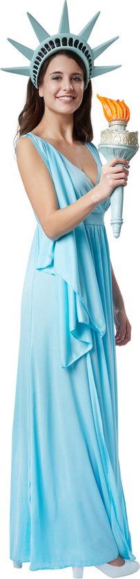 Dressforfun Godin der vrijheid S - verkleedkleding kostuum halloween verkleden feestkleding carnavalskleding carnaval feestkledij partykleding - 302518