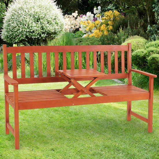Casaria 2 zits Tuinbank - FSC®-gecertificeerd Eucalyptushout – Bruin
