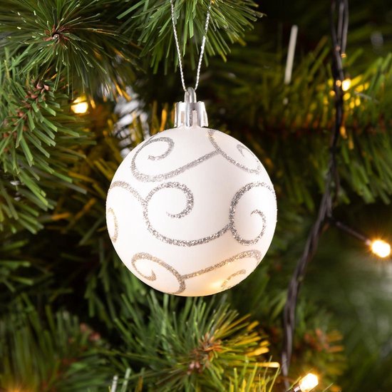 Kerstboomballen 24st Ø6cm - Mat Glanzend Kunststof - Groen