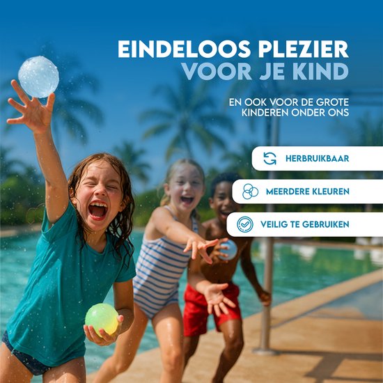 Travelly® Herbruikbare Waterballonnen – Waterspeelgoed – Magnetisch en Zelfsluitend – Siliconen – Multicolor – Set 8 Stuks
