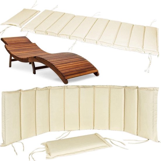 Matras voor ergonomisch ligbed - tuinkussen - crème