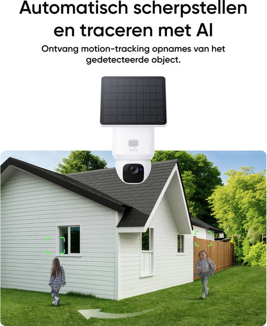 eufy Security SoloCam E30 2-Cam Kit met HomeBase 2, Outdoorcam set– 2K HD-resolutie – 360° Pan & 70° Tilt – AI Auto Lock en Tracking – Zonne-energie met SolarPlus™ Technologie – Geen Abonnementskosten – Draadloze Beveiligingscamera