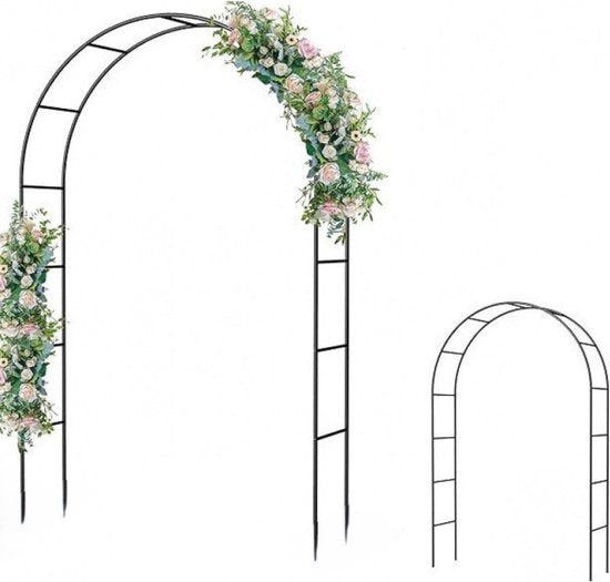 Ceruzo Rozenboog 140 x 240 cm - Metalen Klimhulp voor Rozen en Klimplanten - Gepoedercoat Frame