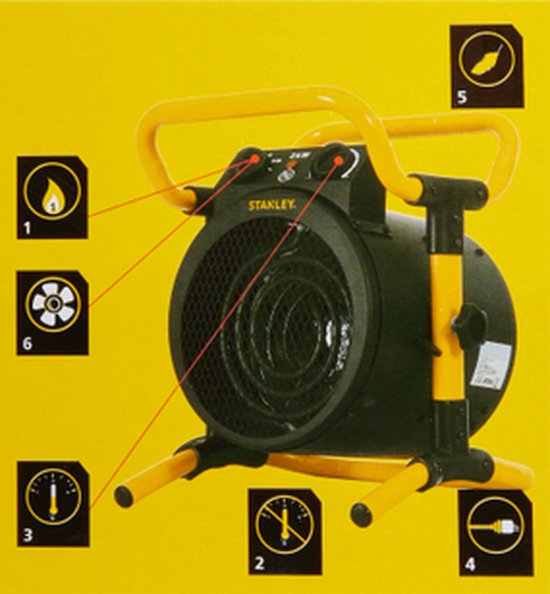 Stanley Straal- en Ventilatorkachel - 2000W