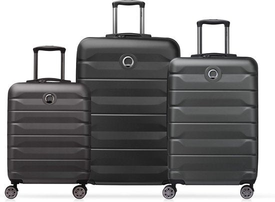 DELSEY PARIS Air Armour 4DR Uitbreidbare Trolleyset Zwart Zwart 55cm