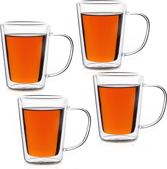 Monzana Theeglazen - Set van 4 Elk 250ml - Dubbelglas