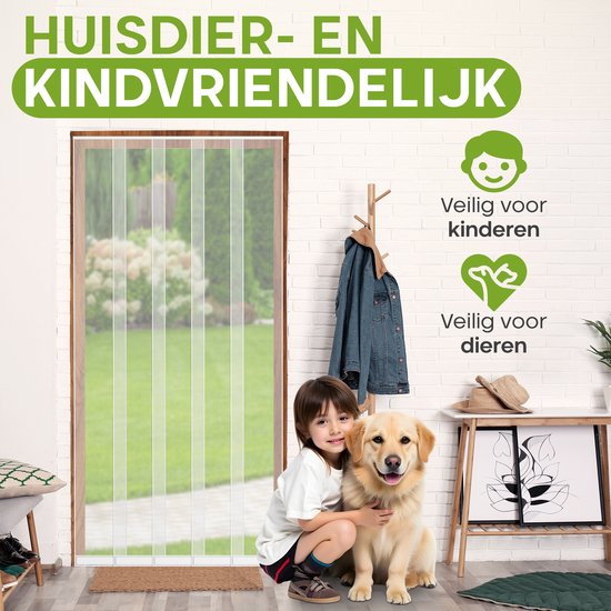 O'DADDY® Vliegengordijn Lamellenhor - 100x260 cm - Deurgordijn - Hordeur - Aanpasbaar Ontwerp - Glasvezel - Deurhor Wit