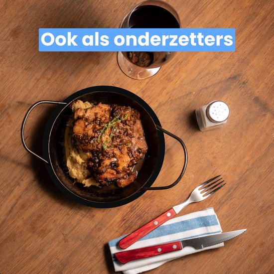 LUFT Inductie Beschermer 6 Pack - Hittebestendig tot 280 ºC - Panbeschermers - Afdekplaat voor Kookplaat - Mat - Matjes rond - Geschikt voor Booster Functie - Zwart - Inductieplaat beschermer