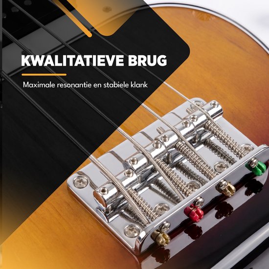 Finesse Elektrische Basgitaar met Versterker - Starterset - Volwassenen - Kind - Sunburst