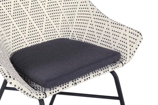 Hartman Delphine Loungestoel - Diamond Wicker - Zwart Aluminium Onderstel