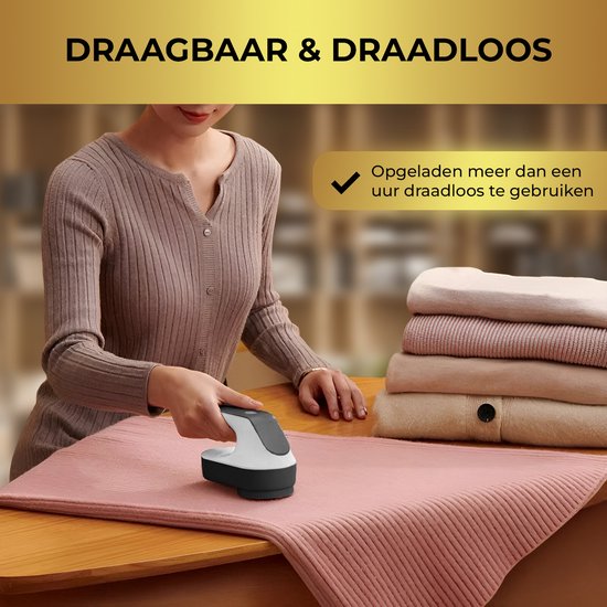 MostEssential Premium Elektrische Pluizenverwijderaar FL777 – Pluizentondeuse - USB-C Snellaadfunctie - Draadloos - 2000 mAh Batterij - PRO Edition