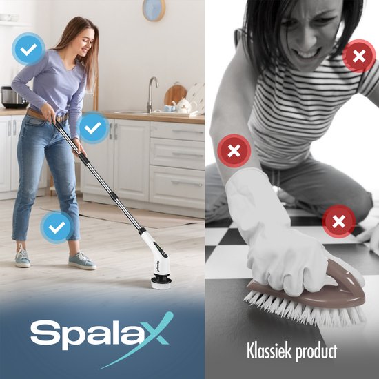 Spalax Elektrische Schoonmaakborstel - Schrobborstel - Poetsmachine - Schrobmachine - Schrobber met Steel