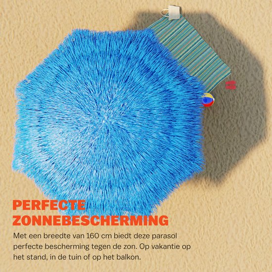 Kingsleeve Parasol Hawaii - 160cm Rond - Blauw