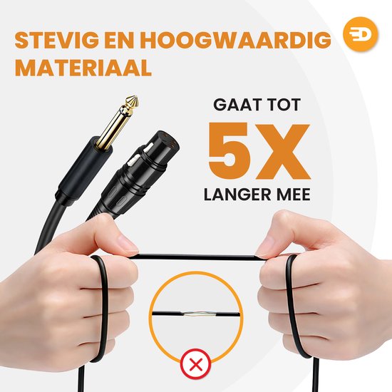 Drivv. Premium XLR Kabel - XLR female naar 6.35 mm jack male - Stereo Jack - 2 meter