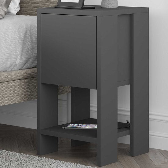 Nachtkastje - Stijlvol Antraciet - 30x55x30cm - Duurzaam Melamine