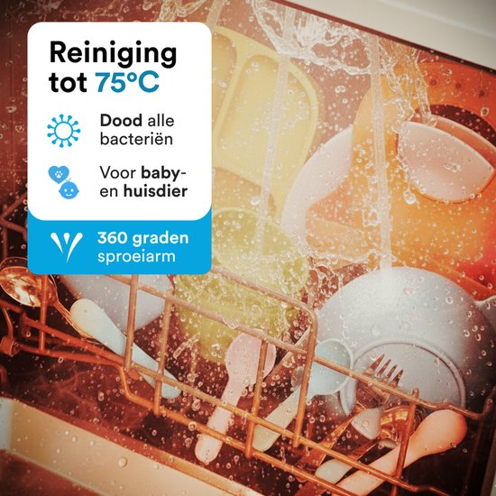 Joula Vrijstaande Mini Vaatwasser met Waterreservoir - 7 Wasprogramma's - 5 Couverts - Kleine Vaatwasser - Smalle Camping Afwasmachine Vrijstaand - 43x43x46 cm - Wit
