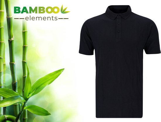 Bamboo Elements - Polo Shirt Heren - Navy Blauw XL - Polo Heren - Korte Mouw - Pique Stof - T Shirt Heren - Bamboe
