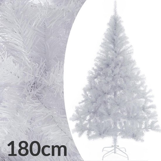 Casaria Kerstboom PVC - Metalen Voet - 180 cm Wit