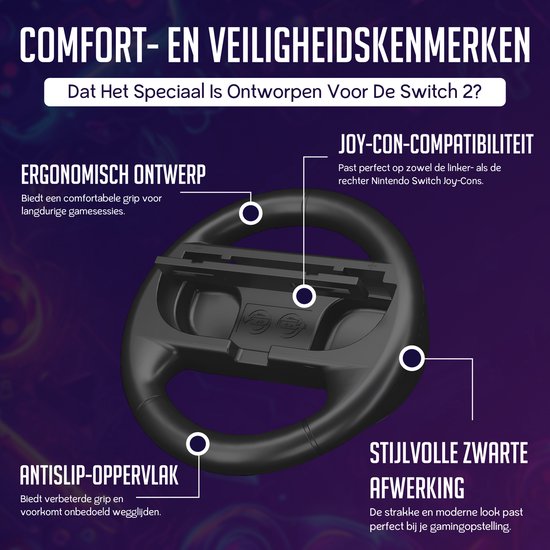 Controlla - Accessoires geschikt voor Nintendo Switch 2 - Joy Con grip set voor Nintendo Switch 2 - Controller en stuurwiel