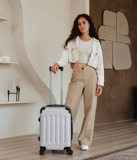 Pathsail® Handbagage Koffer 40L x 55CM - ABS - Lichtgewicht Trolley - Incl. TSA slot & Spinner wielen - Silver