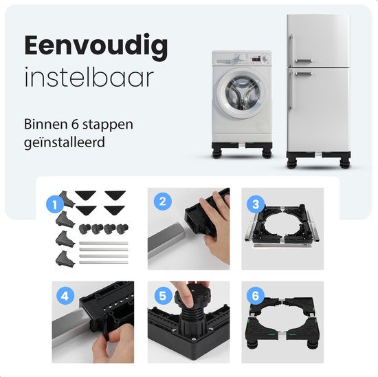 Wasmachine Verhoger - Wasmachine Opbouwmeubel - Wasmachine Sokkel - Kast - Geschikt voor Droger, Koelkast, Vaatwasser en Vriezer - Voor Bosch, Samsung, Miele, AEG, LG, Haier - Verstelbaar