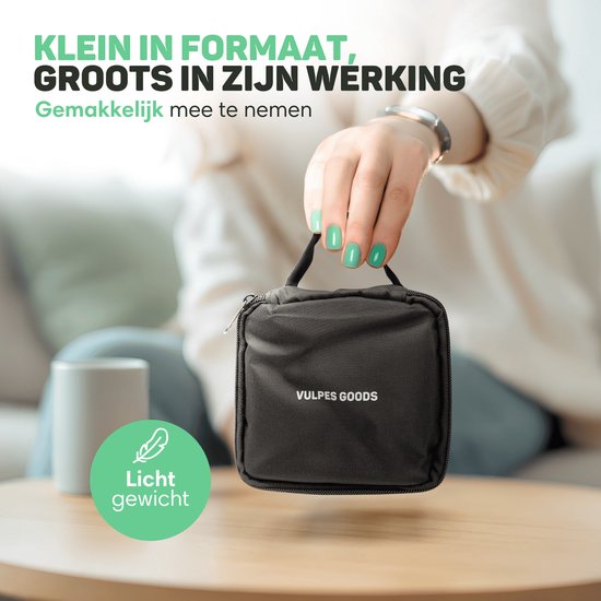 Vulpes Goods® HealthCare - Aerosoltoestel - Ultrasone Vernevelaar Inhalator – Nebulizer - Inhalatieapparaat voor Kinderen, Volwassenen & Baby’s – Helpt tegen Luchtwegaandoeningen - Incl. 3 mondstukken & luxe reistas