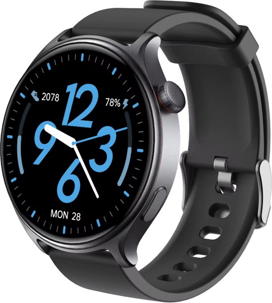 Maoo GTR Serie 2 Smartwatch Heren – Stainless Steel & TPU Band – Stappenteller, Hartslagmeter, Slaapmonitor – Multisport – Android & iOS – Zwart