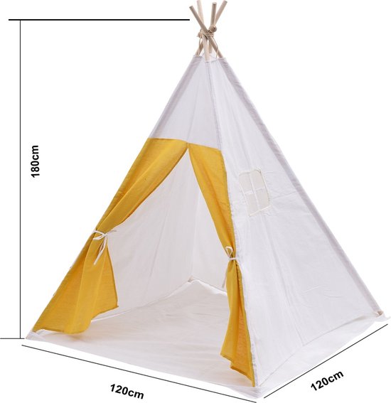 Tipi tent Floortje - speeltent wigwam - met vloer kussen