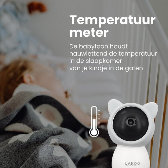 Lakoo BabyGuard Kitty Babyfoon - monitor met Camera én App - Splitscherm