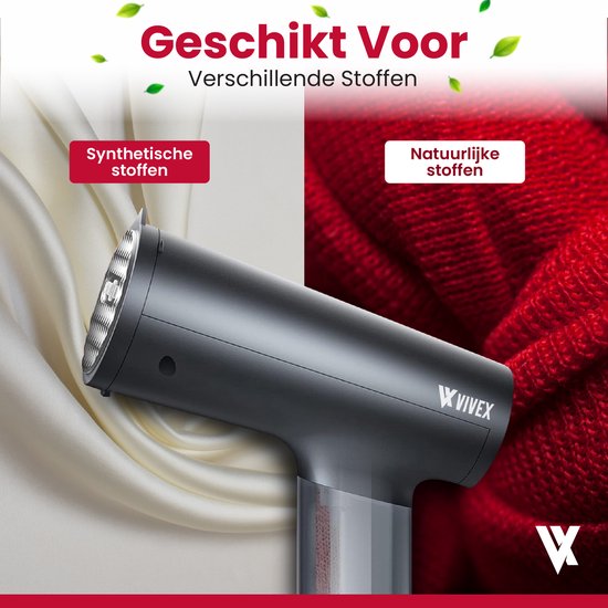 Vivex® Kledingstomer - Handstomer voor Kleding - Stoomapparaat - Gratis Opzetstuk + Extra Reservoir