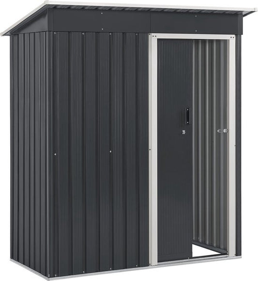 Metalen tuinhuis berging S - Antraciet - Incl. onderstel