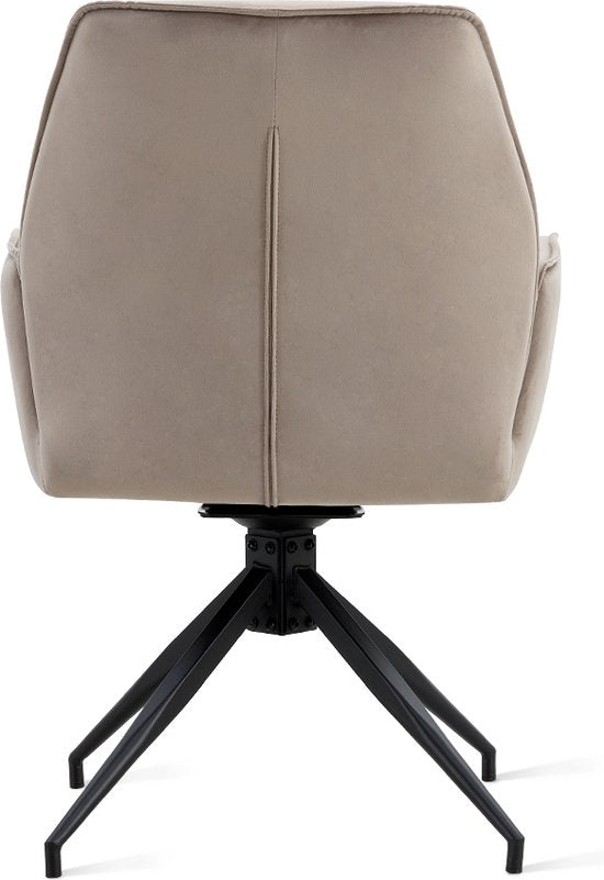 Multifurn Eetkamerstoel - Set van 2 - Draaibaar - 57 x 63 x 90 cm - Taupe